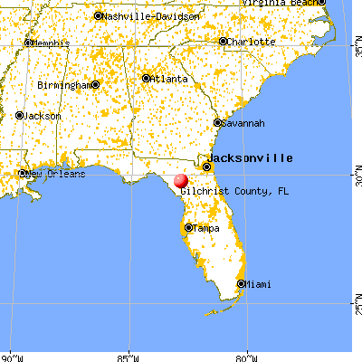 Gilchrist County, FL map from a distance