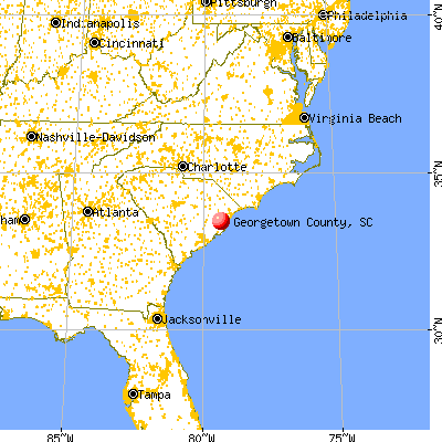 Georgetown County, SC map from a distance