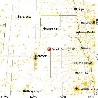 Deuel County, NE map from a distance