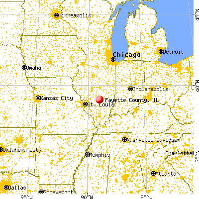 Fayette County, IL map from a distance