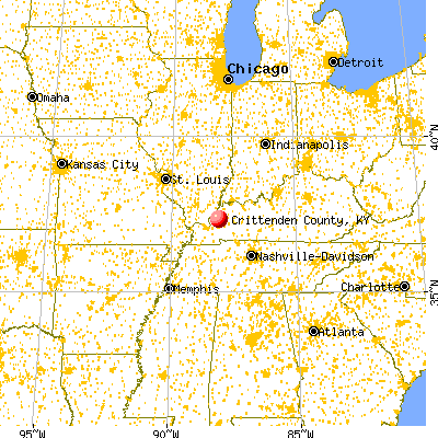 map of kentucky with cities. Crittenden County, KY map from