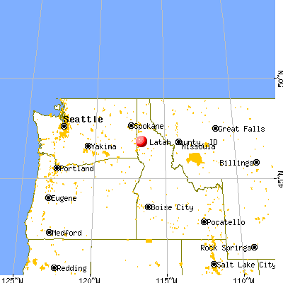Latah County, ID map from a distance