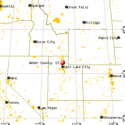 Weber County, UT map from a distance