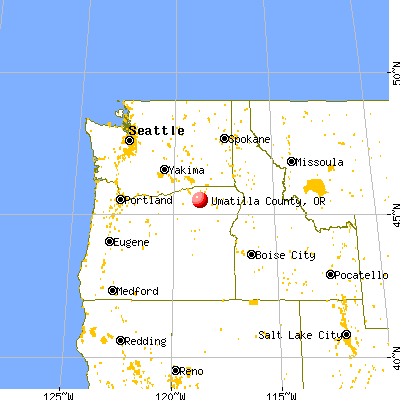 Umatilla County, OR map from a distance