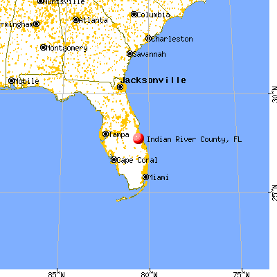 Indian River County, FL map from a distance