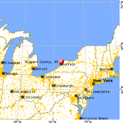 Niagara County, NY map from a distance