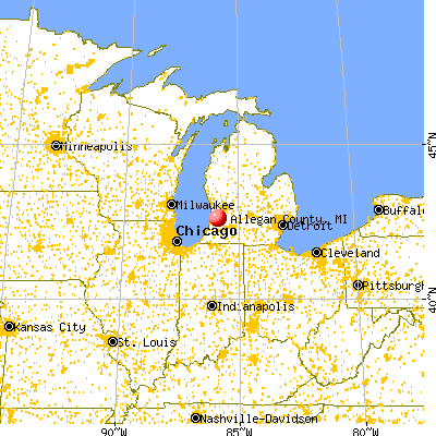 Allegan County, MI map from a distance