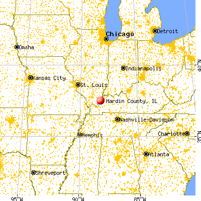 Hardin County, IL map from a distance