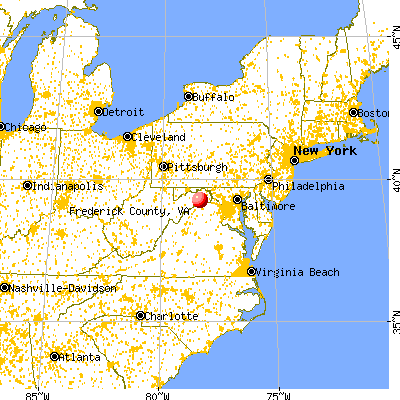 Frederick County, VA map from a distance