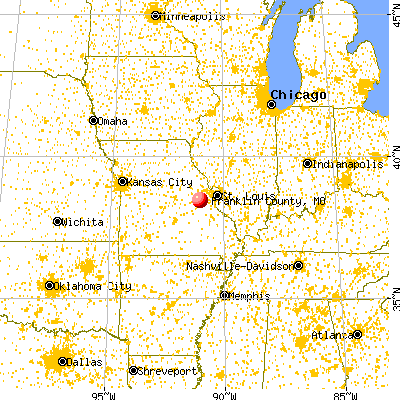 Franklin County, MO map from a distance