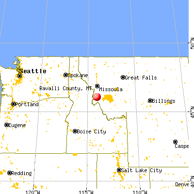 Ravalli County, MT map from a distance