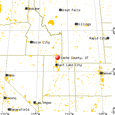 Cache County, UT map from a distance