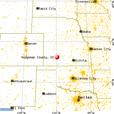 Hodgeman County, KS map from a distance