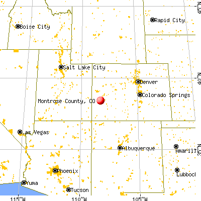 Montrose County, CO map from a distance