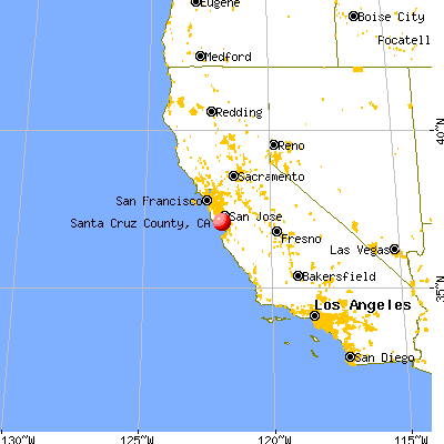 Santa Cruz County, CA map from a distance