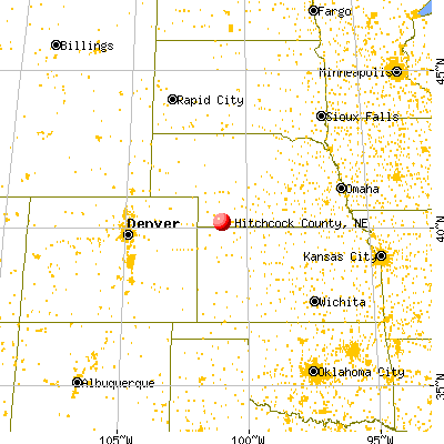 Hitchcock County, NE map from a distance