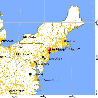 Rockland County, NY map from a distance