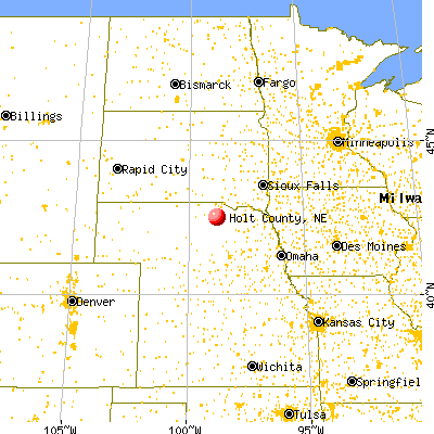 Holt County, NE map from a distance