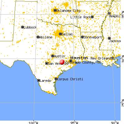 Colorado County, TX map from a distance