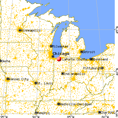 LaPorte County, IN map from a distance
