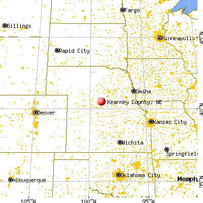 Kearney County, NE map from a distance