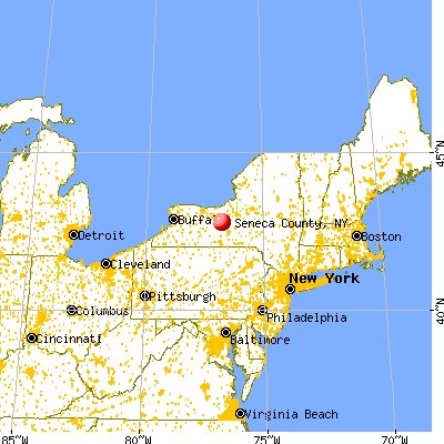 Seneca County, NY map from a distance