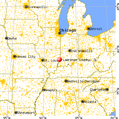 Lawrence County, IL map from a distance