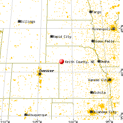 Keith County, NE map from a distance