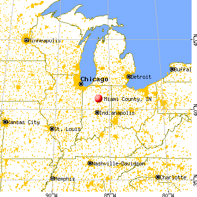 Miami County, IN map from a distance