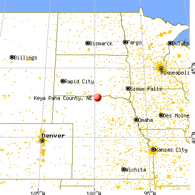 Keya Paha County, NE map from a distance