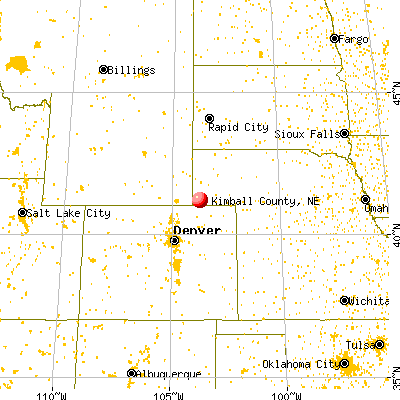 Kimball County, NE map from a distance