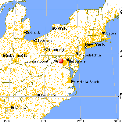 Loudoun County, VA map from a distance