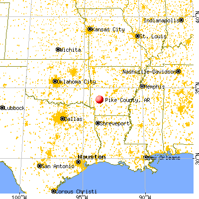 Pike County, AR map from a distance