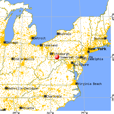 Somerset County, PA map from a distance
