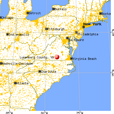 Lunenburg County, VA map from a distance