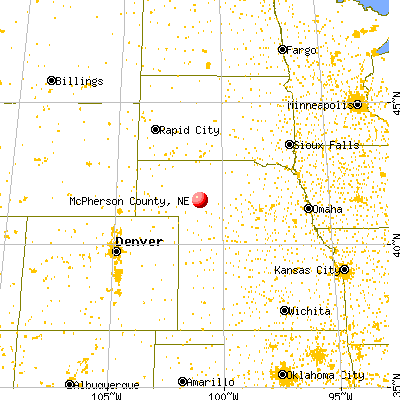 McPherson County, NE map from a distance