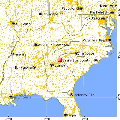 Franklin County, GA map from a distance