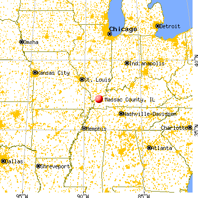 Massac County, IL map from a distance