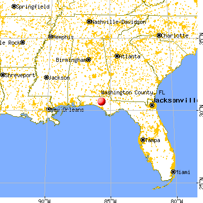 Washington County, FL map from a distance