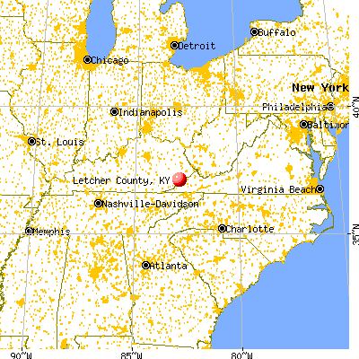 letcher county ky kentucky map