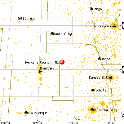Perkins County, NE map from a distance