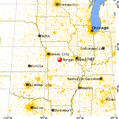 Morgan County, MO map from a distance