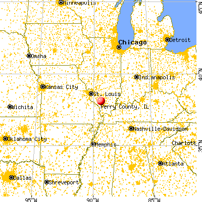 Perry County, IL map from a distance