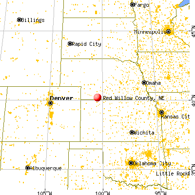 Red Willow County, NE map from a distance