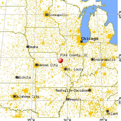 Pike County, IL map from a distance
