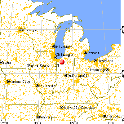 Starke County, IN map from a distance