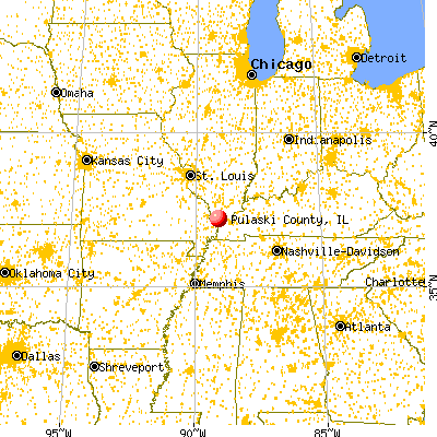 Pulaski County, IL map from a distance