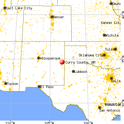 Curry County, NM map from a distance