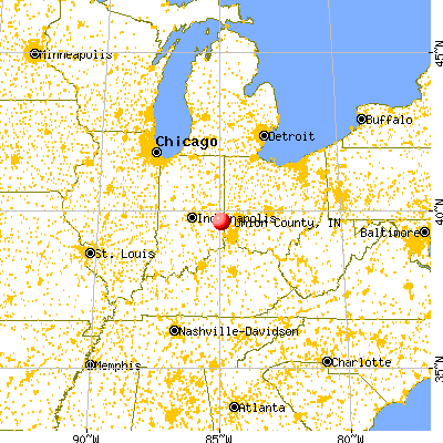 Union County, IN map from a distance