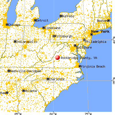 Rockbridge County, VA map from a distance